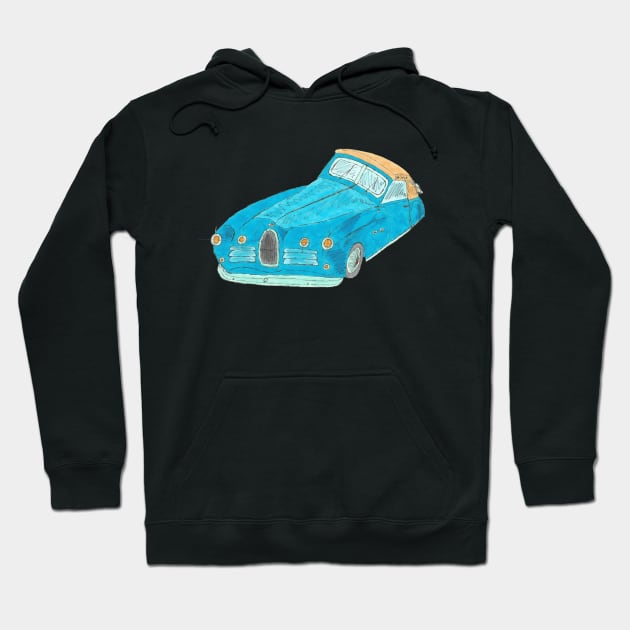 Vintage Car Hoodie by Maries Papier Bleu